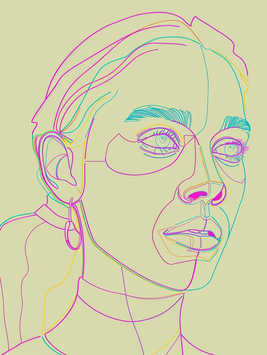 In the style of Michael Craig-Martin, utilizing line art, illustration, and minimalism - aspect ratio 3:4.