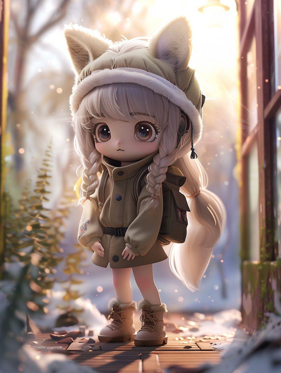 Cute 3D Chibi [Animal] [profession], [Color1] and [Color 2], [background], soft light, Ultra Realistic