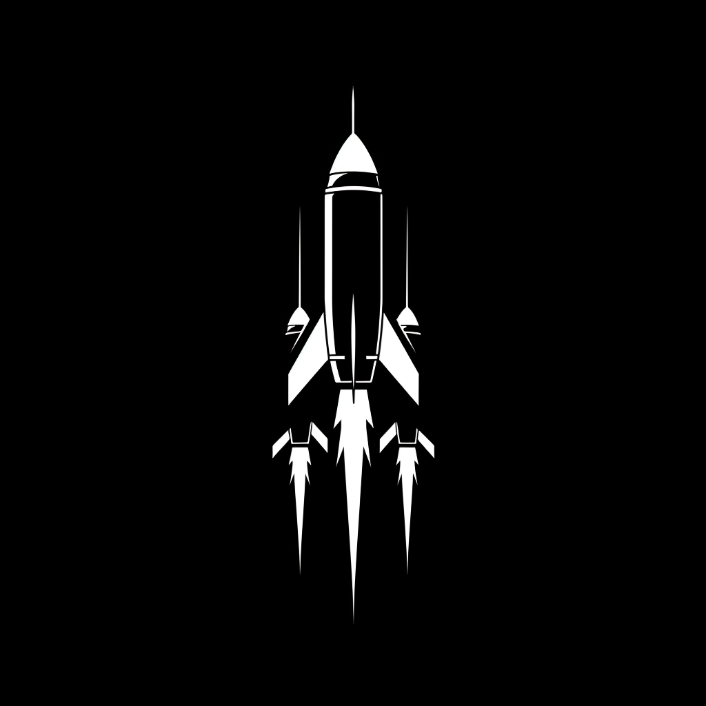 Simple black logo, 3 spaceships --v 6 --stylize 250