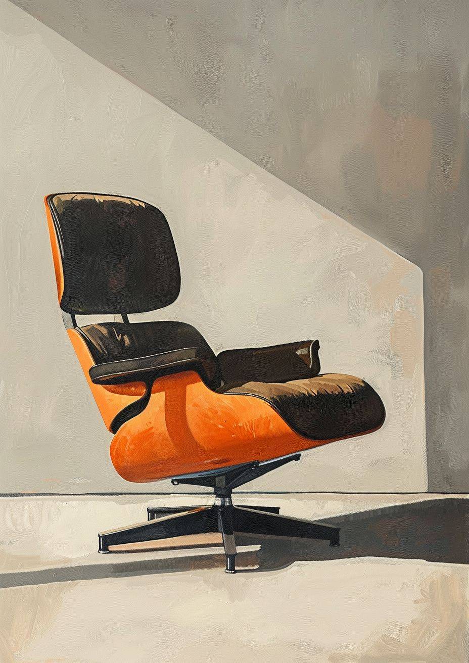 painting, minimalist, famous iconic designer chair poster