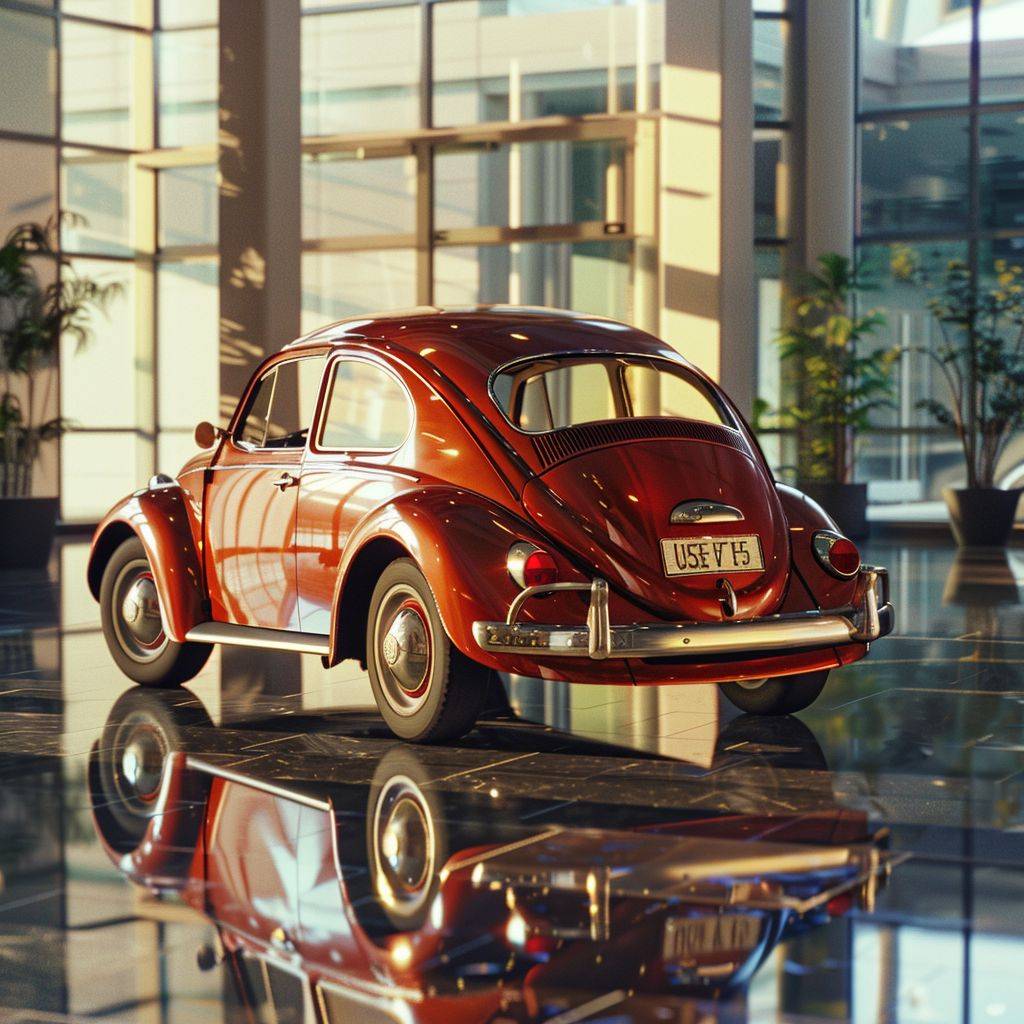 Car with sun light in a showroom, focus stacking, multi-layered, rounded, neo-plasticist, ue5