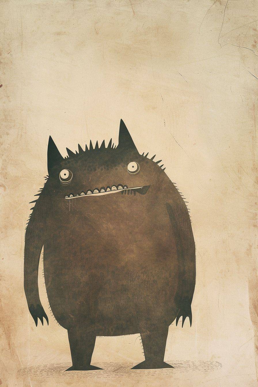 Illustration of a funny monster by Jon Klassen