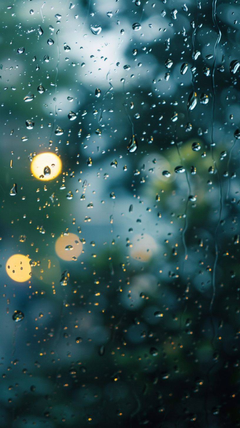 雨滴が私の涙を模倣し、私の周りの世界をぼやけさせます。
