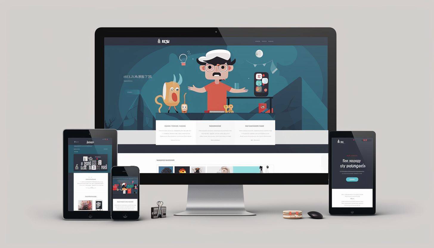 Create a modern and visually engaging web layout for a personal portfolio website of an animator, motion graphics artist, and graphic designer. Include sections for the portfolio, about the artist, contact info, and social media links. Ensure the design is responsive for both desktop and mobile devices.