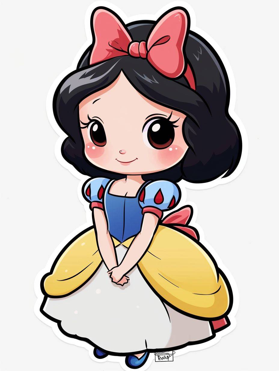 Snow White cartoon character cute stickers