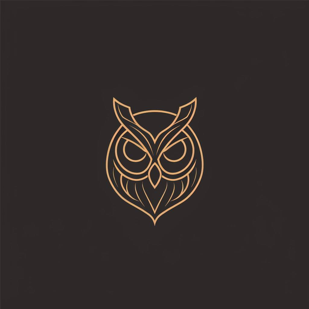 Vector illustration logo of an owl designing web pages. Thin lines elegant design, no background