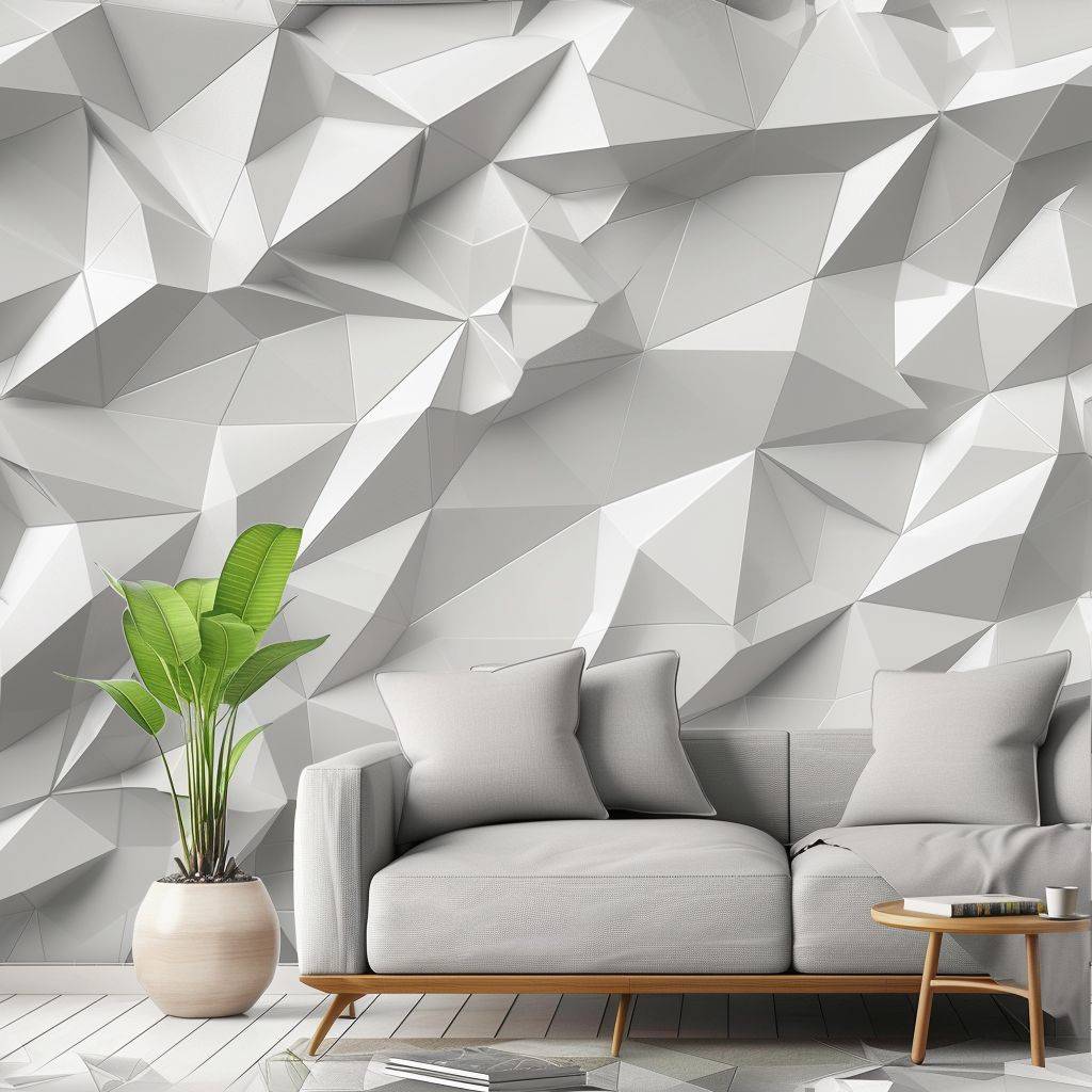 3D geometric wallpaper with strong three-dimensional effects.