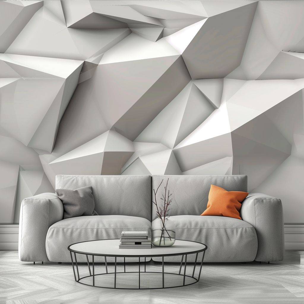 3D geometric wallpaper with strong three-dimensional effects.