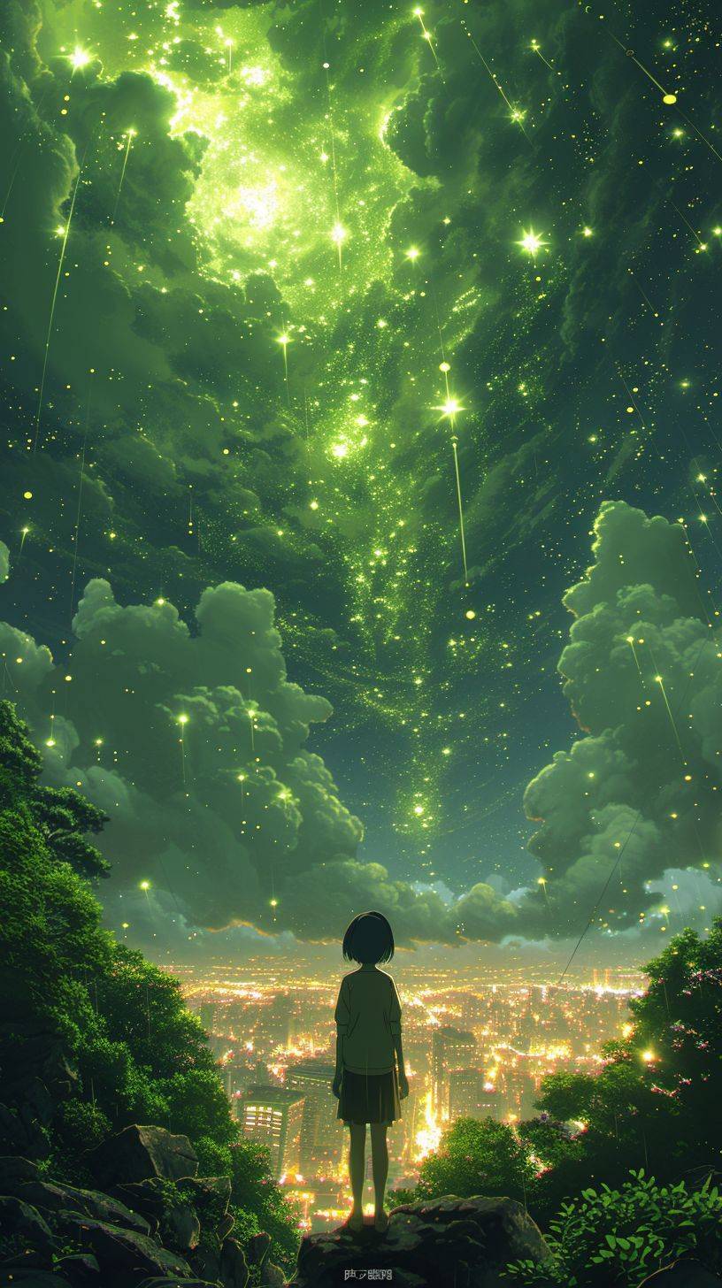 a hole in the fabric of reality, radiant and iridescent color palette, anime style, studio ghibli, makoto shinkai, intricate details, magical
