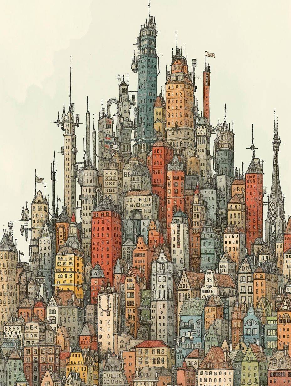 Imposing structures rising majestically, defining the city skyline by Mattias Adolfsson