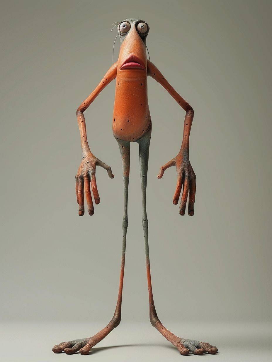A cartoon character made out of legs