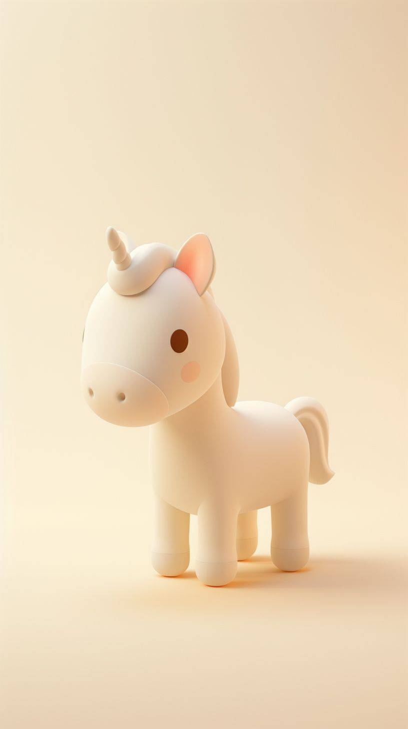 Tiny cute isometric horse emoji, soft smooth lighting, with soft pastel colors, 3d icon clay render, cream background