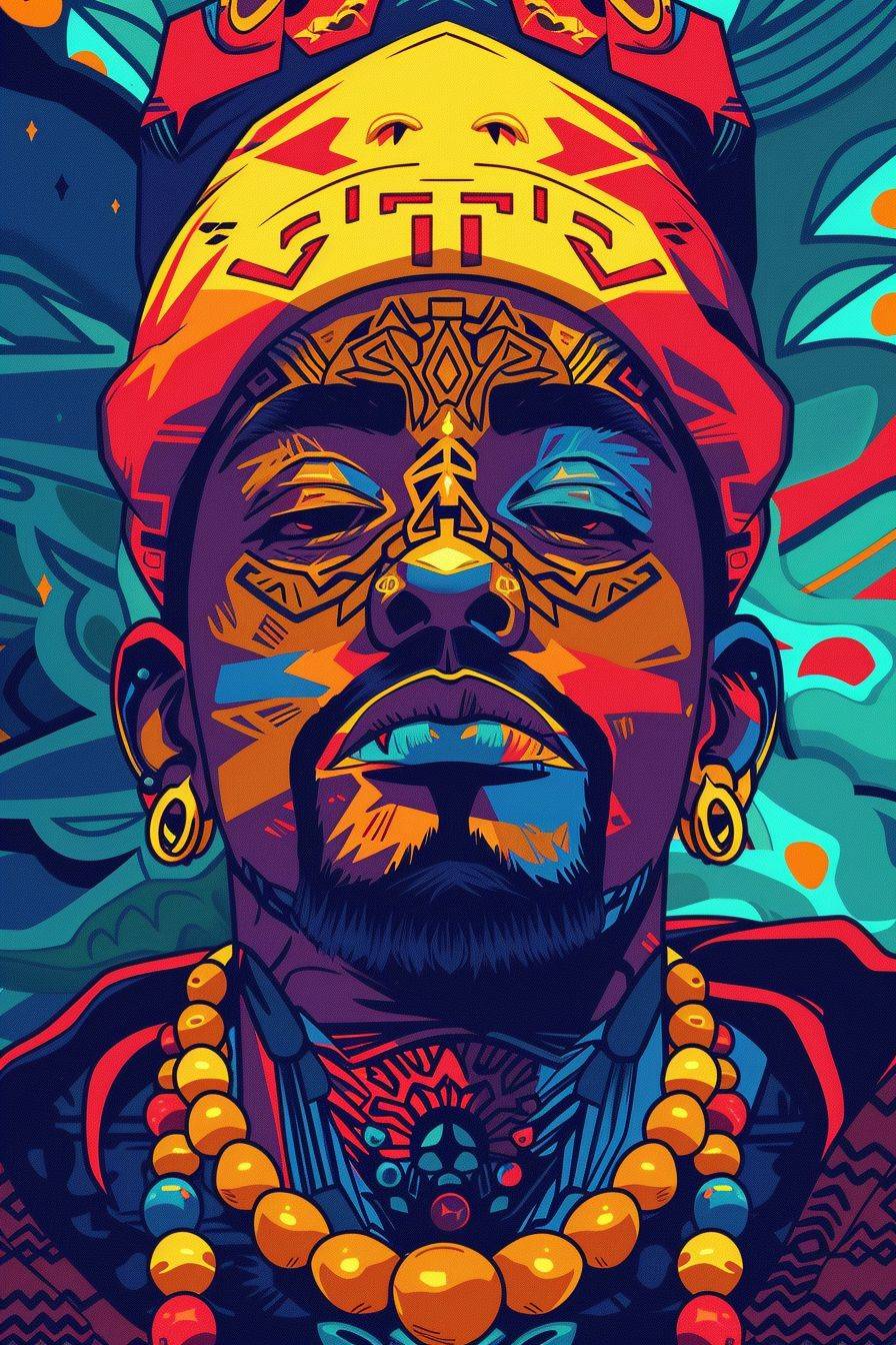 Create an illustration of a rap gangster inspired by the Mexican game Loteria