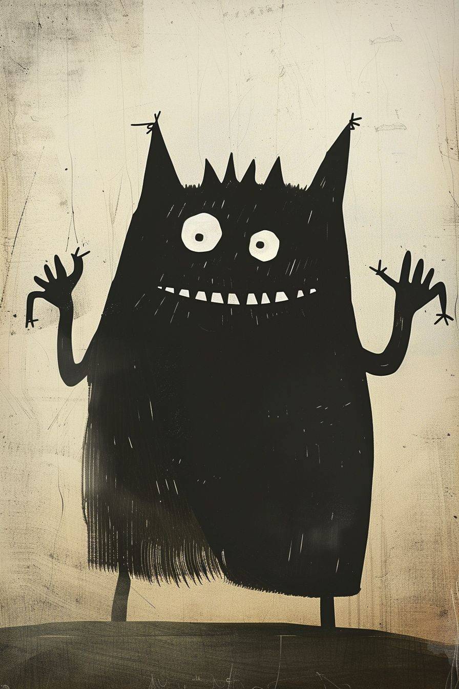 Illustration of a funny monster by Jon Klassen