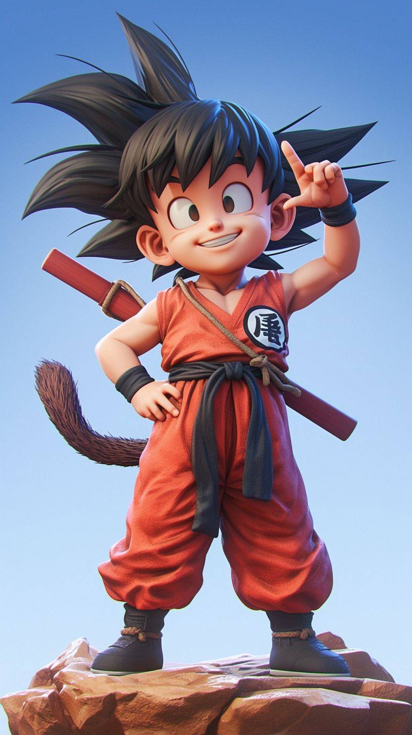Young Goku of Dragon Ball by Akira Toriyama, 3D