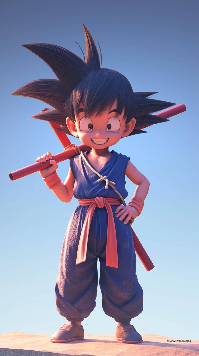 Young Goku of Dragon Ball by Akira Toriyama, 3D