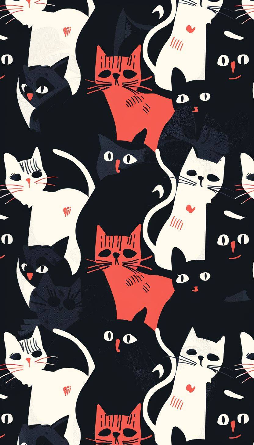 Background, small pattern, feline themed, minimalist