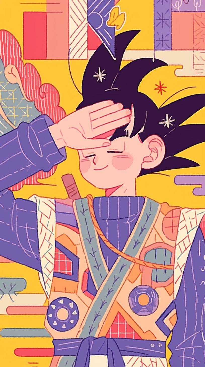 Close-up illustration of Little Goku in the anime Dragon Ball.