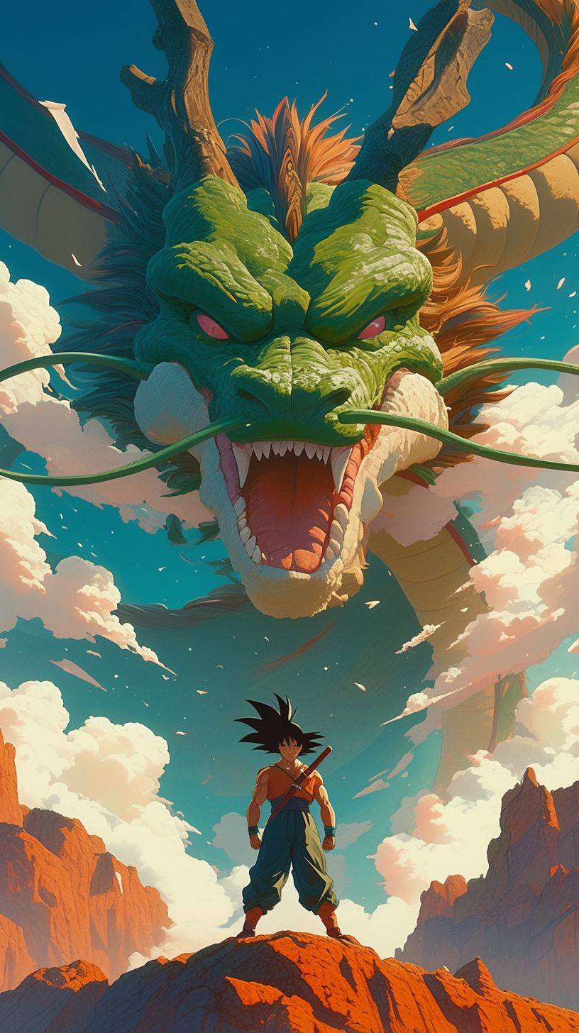 Studio Ghibli Dragonball, vintage anime DBZ, Dragonball Z