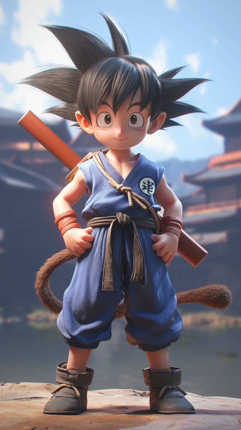 Young Goku of Dragon Ball by Akira Toriyama, 3D