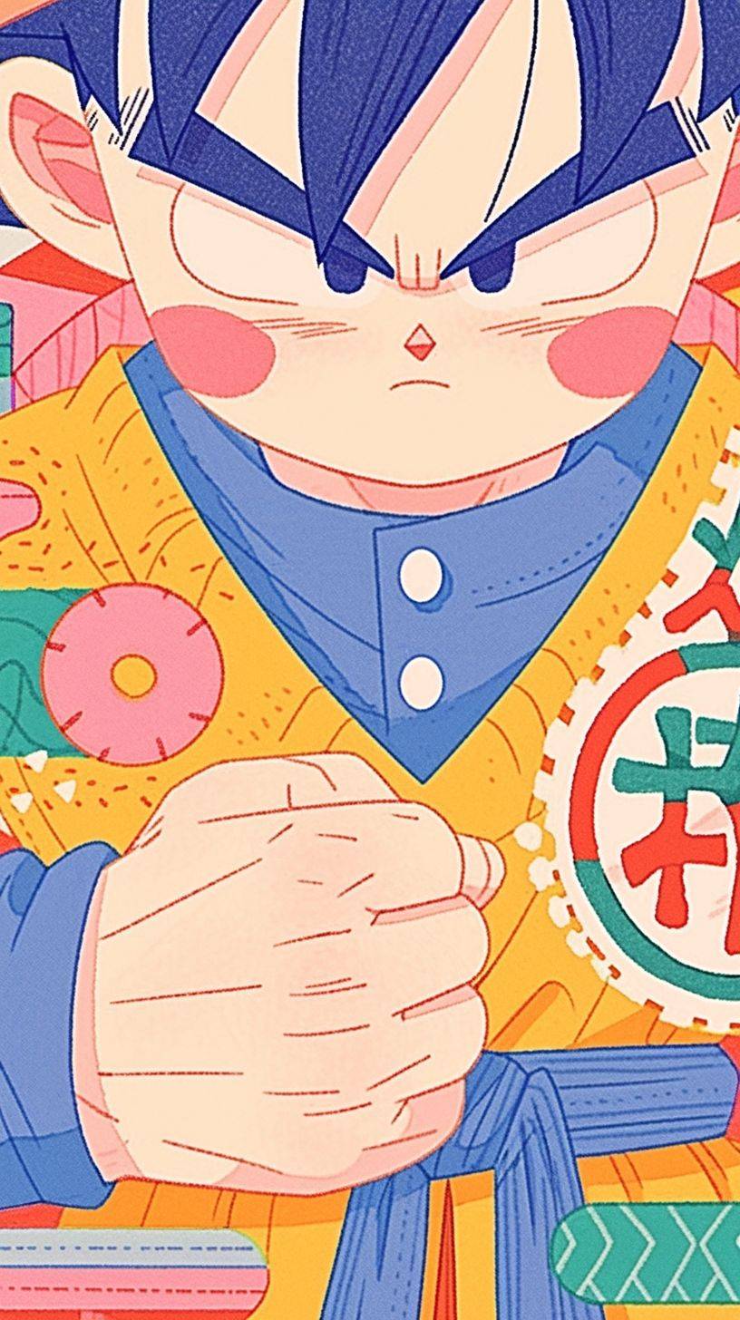 Close-up illustration of Little Goku in the anime Dragon Ball.