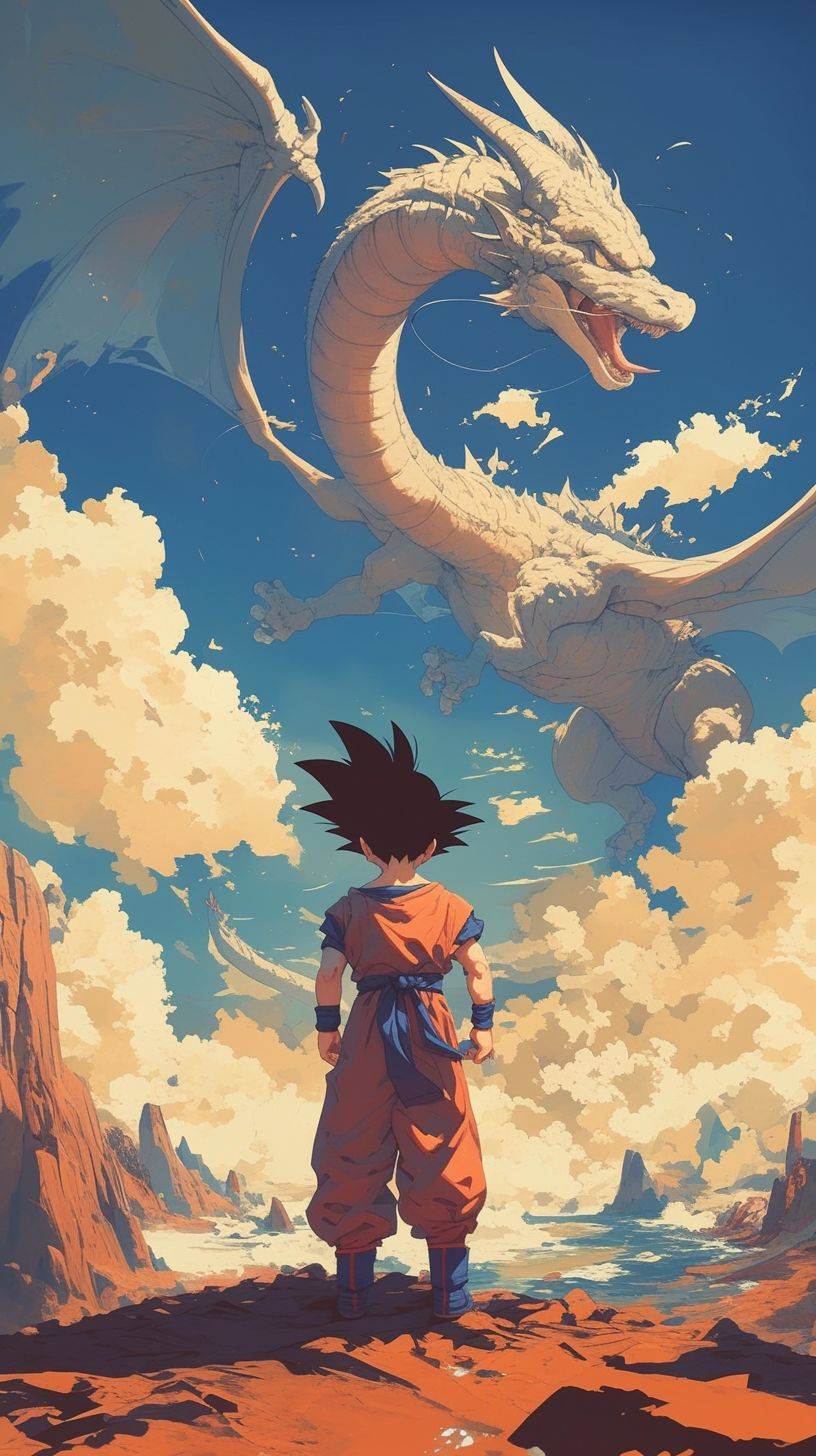 Studio Ghibli Dragonball, vintage anime DBZ, Dragonball Z