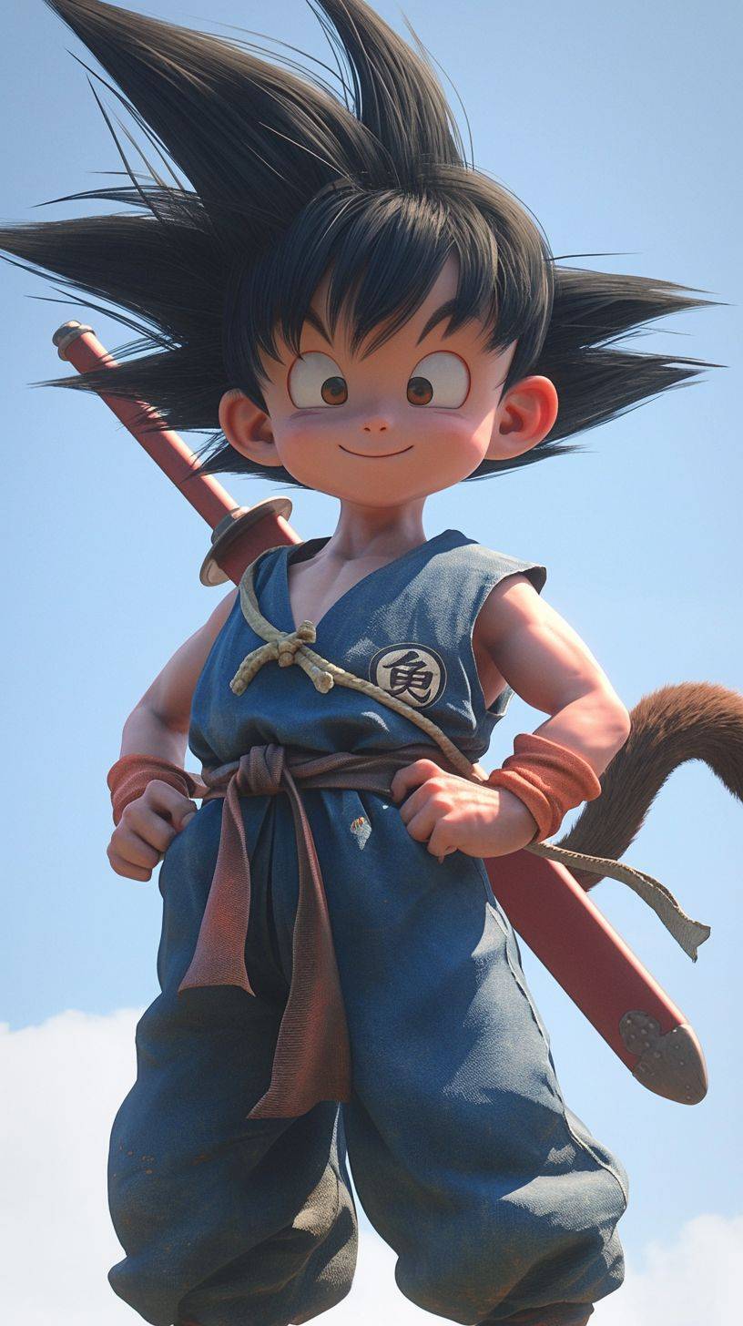 Young Goku of Dragon Ball by Akira Toriyama, 3D