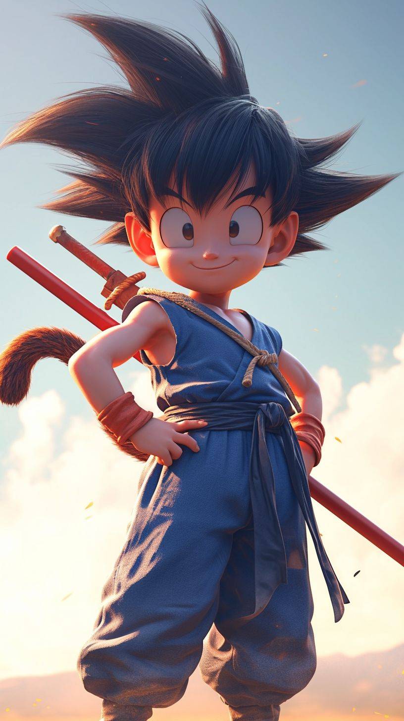 Young Goku of Dragon Ball by Akira Toriyama, 3D