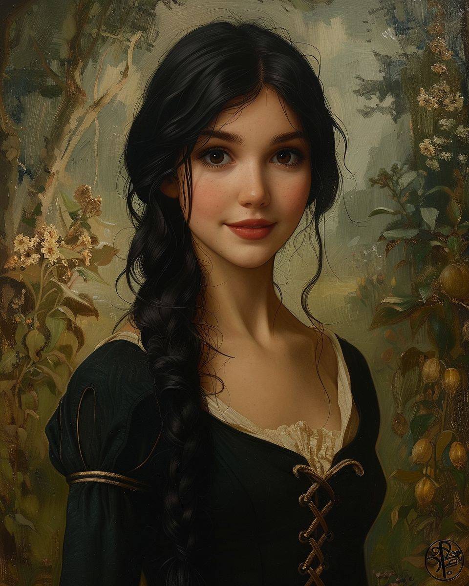A painting of a Mona Lisa by Leonardo da Vinci, in the style of Disney characters --ar 4:5 --stylize 750