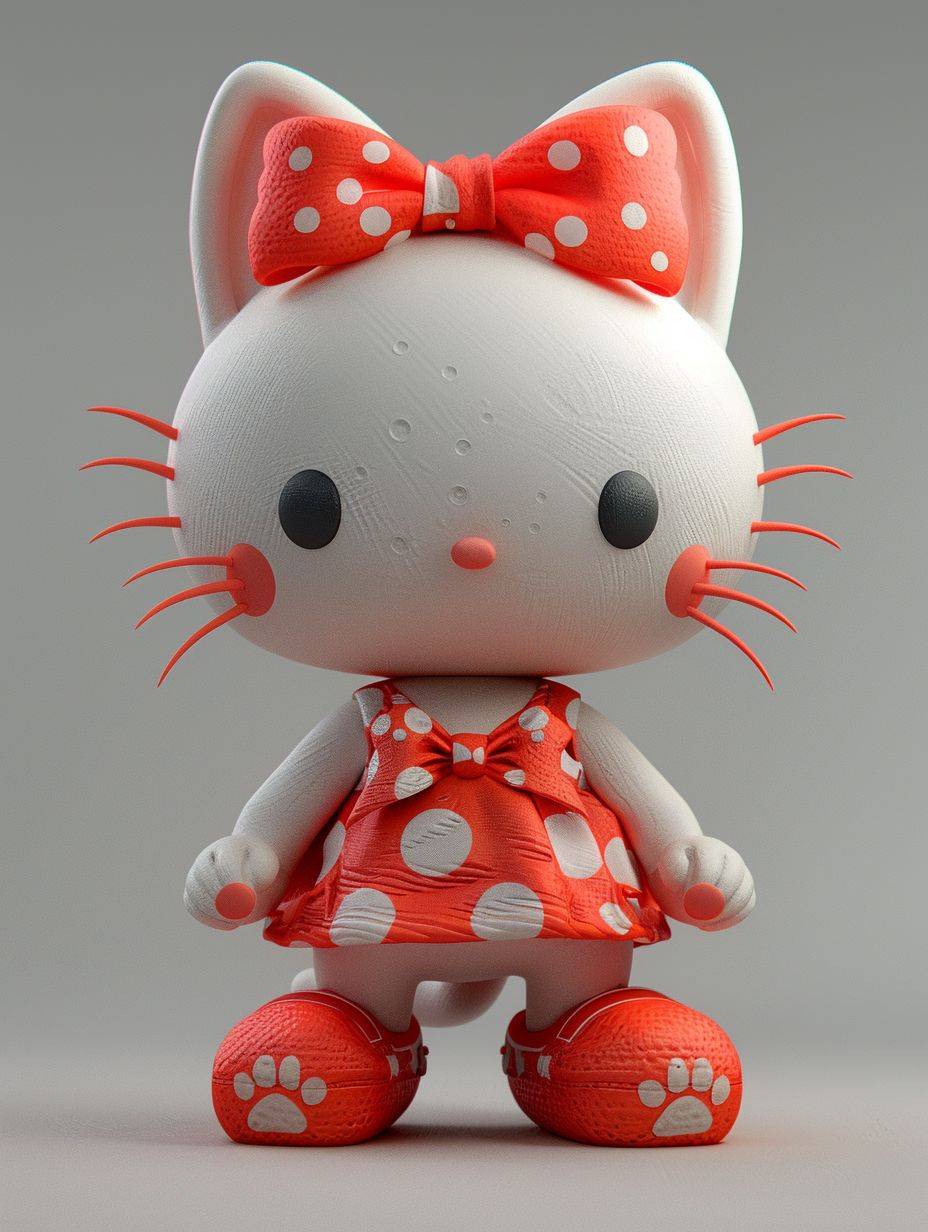 3D Hello Kitty, you can use fake and real Hello Kitty, imitate the drawing effect and quality, high definition, 32k