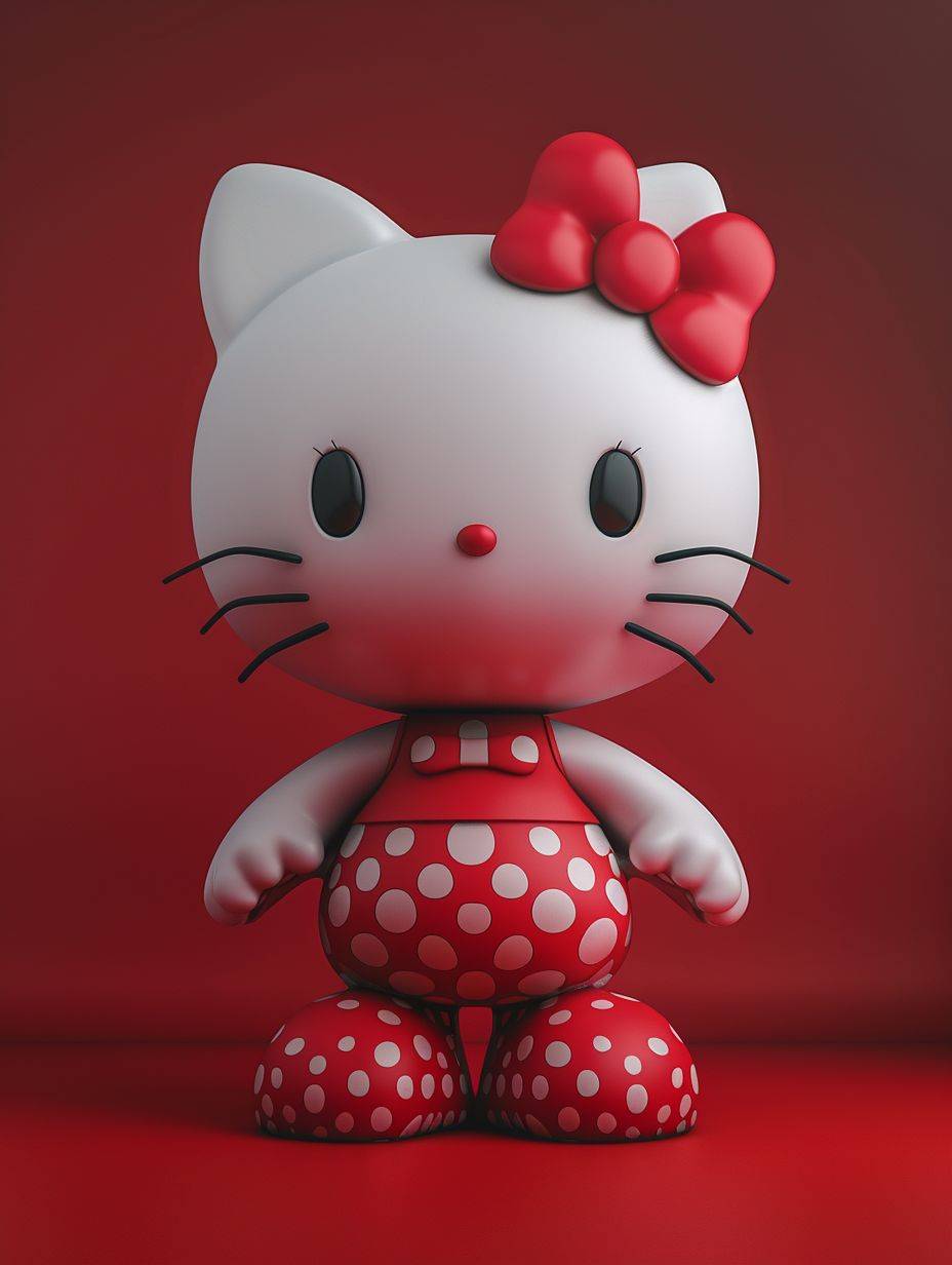 3D Hello Kitty, you can use fake and real Hello Kitty, imitate the drawing effect and quality, high definition, 32k
