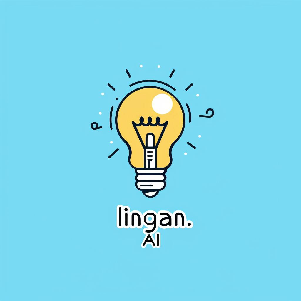 Design a logo for 'linggan.AI,' a language learning center where individuals can rent spaces to teach languages to eager learners. The logo should prominently feature a light bulb as the central motif, symbolizing creativity, illumination, and the spark of learning. Incorporate playful elements to evoke a welcoming and enjoyable learning environment. Utilize shades of blue and light blue to reflect professionalism, trustworthiness, and tranquility. Ensure the design is versatile and scalable for various applications, including signage, digital platforms, and promotional materials. Strive for a balance between simplicity and visual appeal to make the logo memorable and easily recognizable.