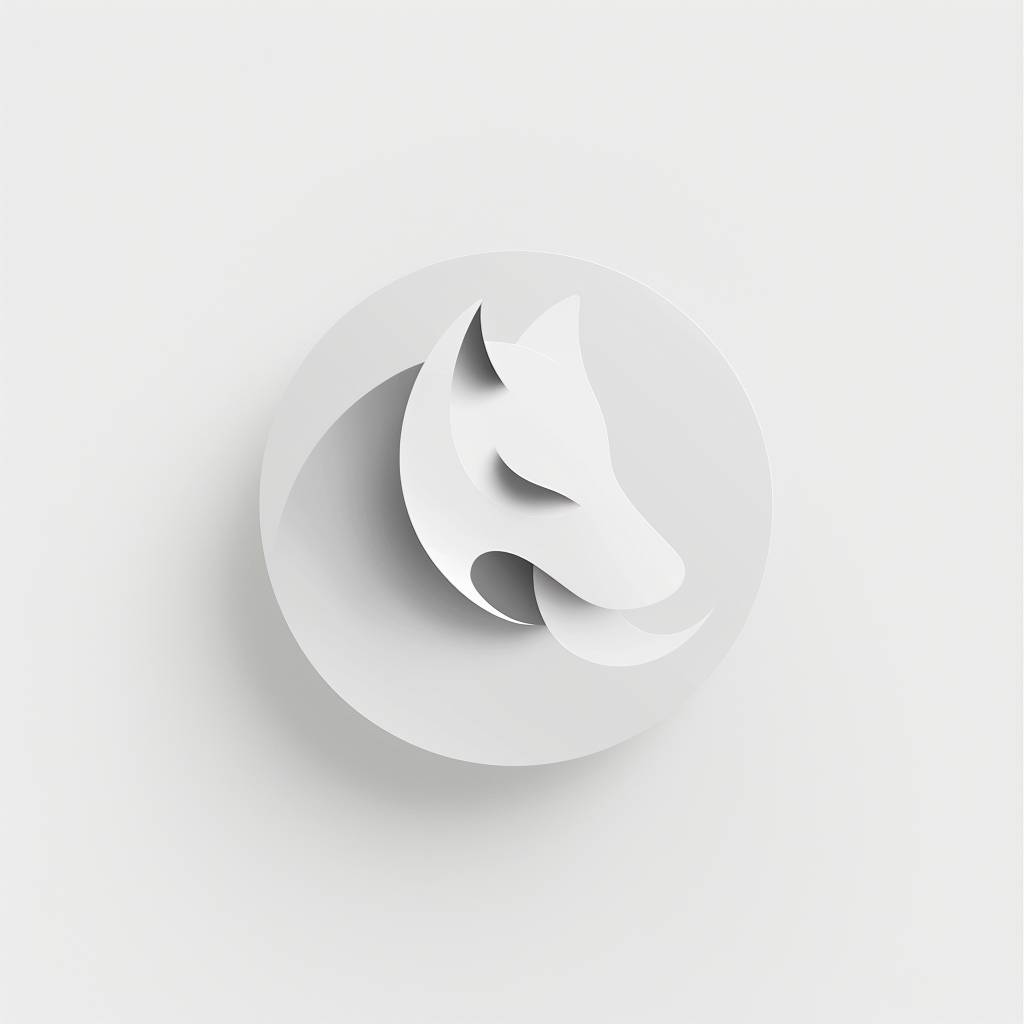 A clean and abstract circular logo, subtly hinting at a Shiba Inu through abstract shapes and smooth lines within a white circle. Minimalist and modern, no shadows or detailed guidelines. Created Using: geometric abstraction, digital minimalism, monochromatic design, subtle hints of animal form, pure background, visual elegance, crisp outlines