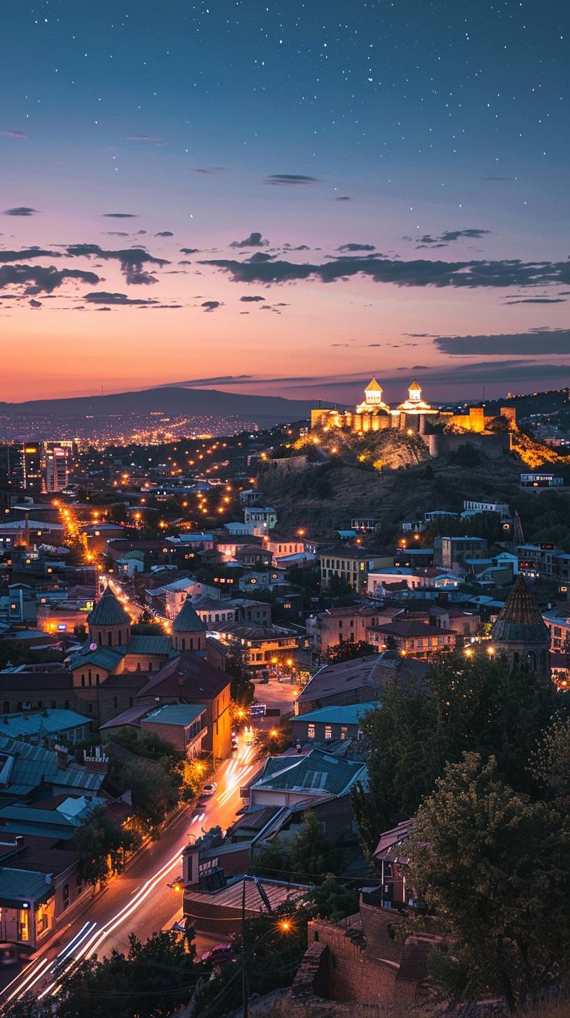 Time-lapse photography over Tbilisi --stylize 175 --aspect ratio 9:16 --version 6.0