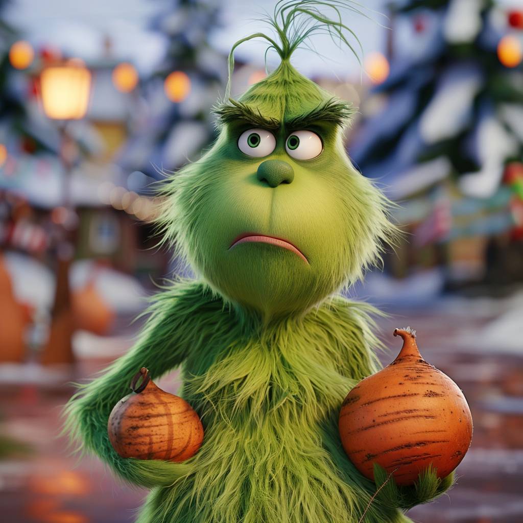 The Grinch, in the style of Mr. Potato Head