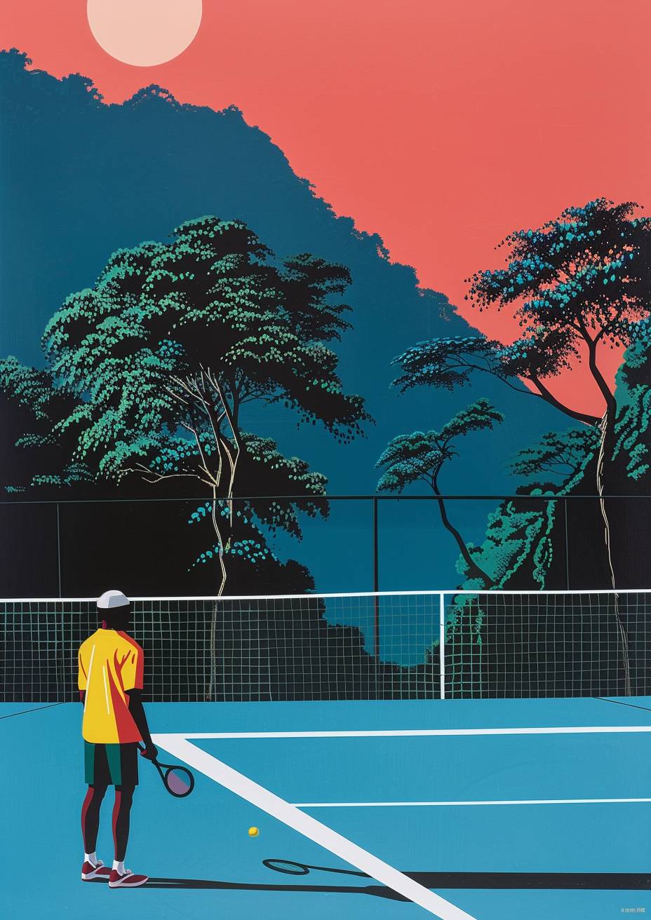 Advertising with simple composition by Hiroshi Nagai