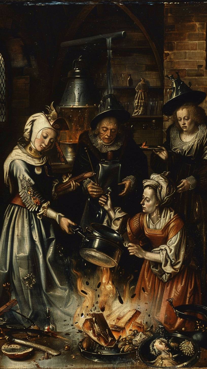 Ambrosius Benson's painting depicting boiling of poison