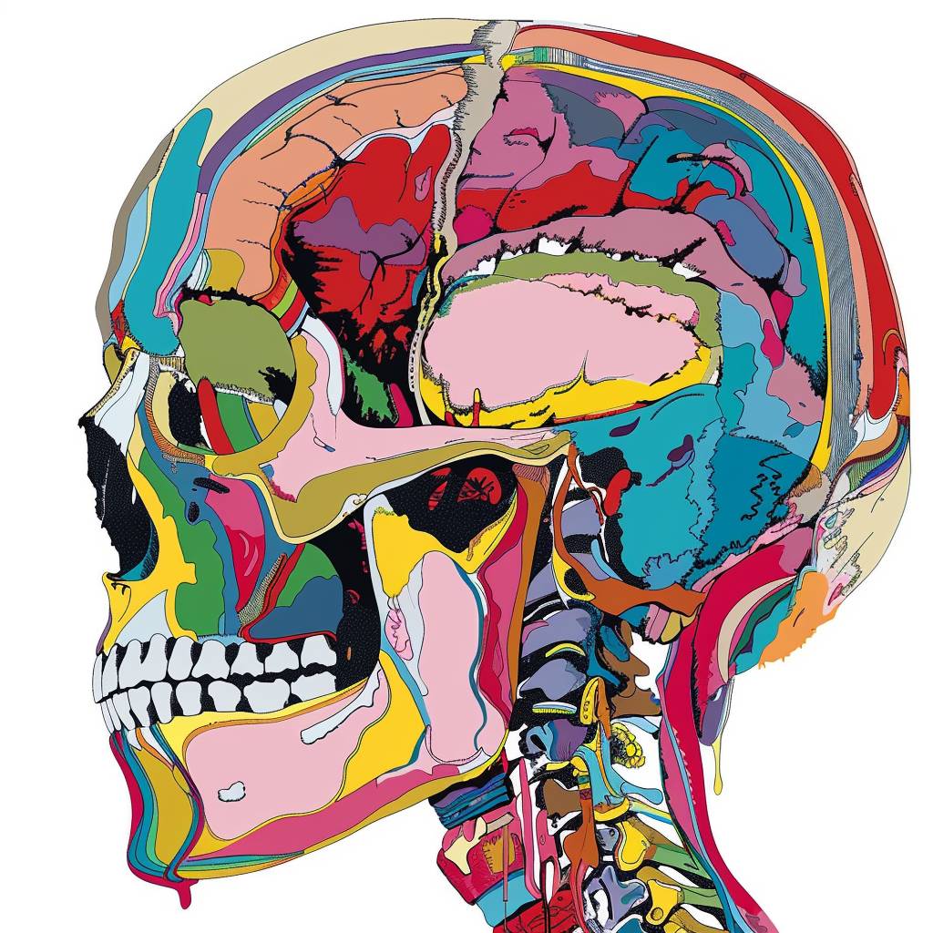 Colorful anatomy illustration by Damien Hirst