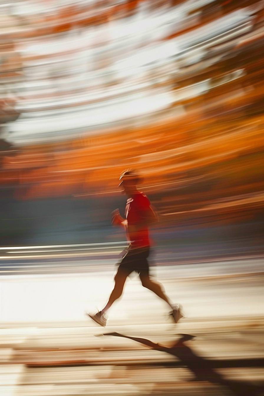 Runner. Motion blur movement