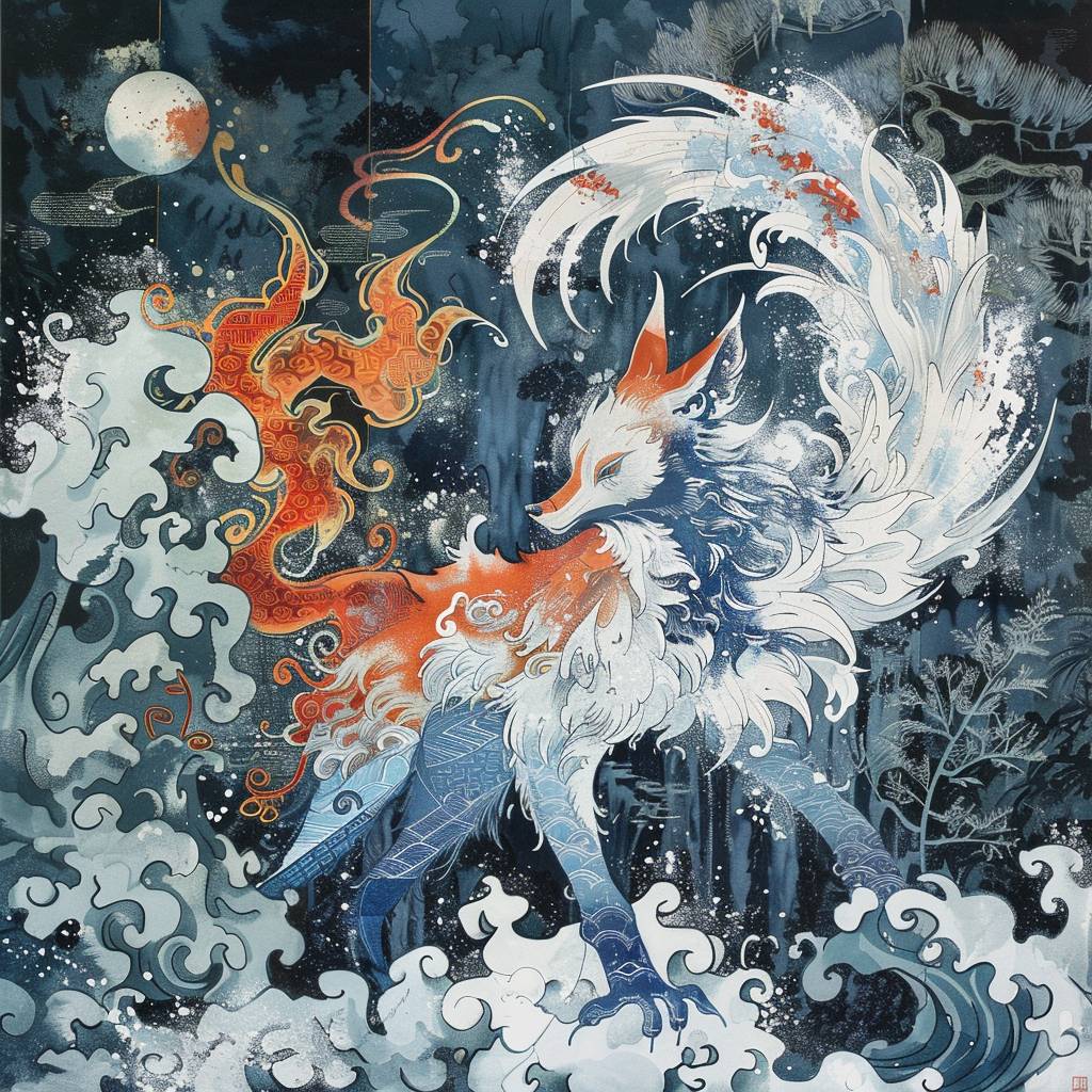 Japanese fox god of winter death and rebirth