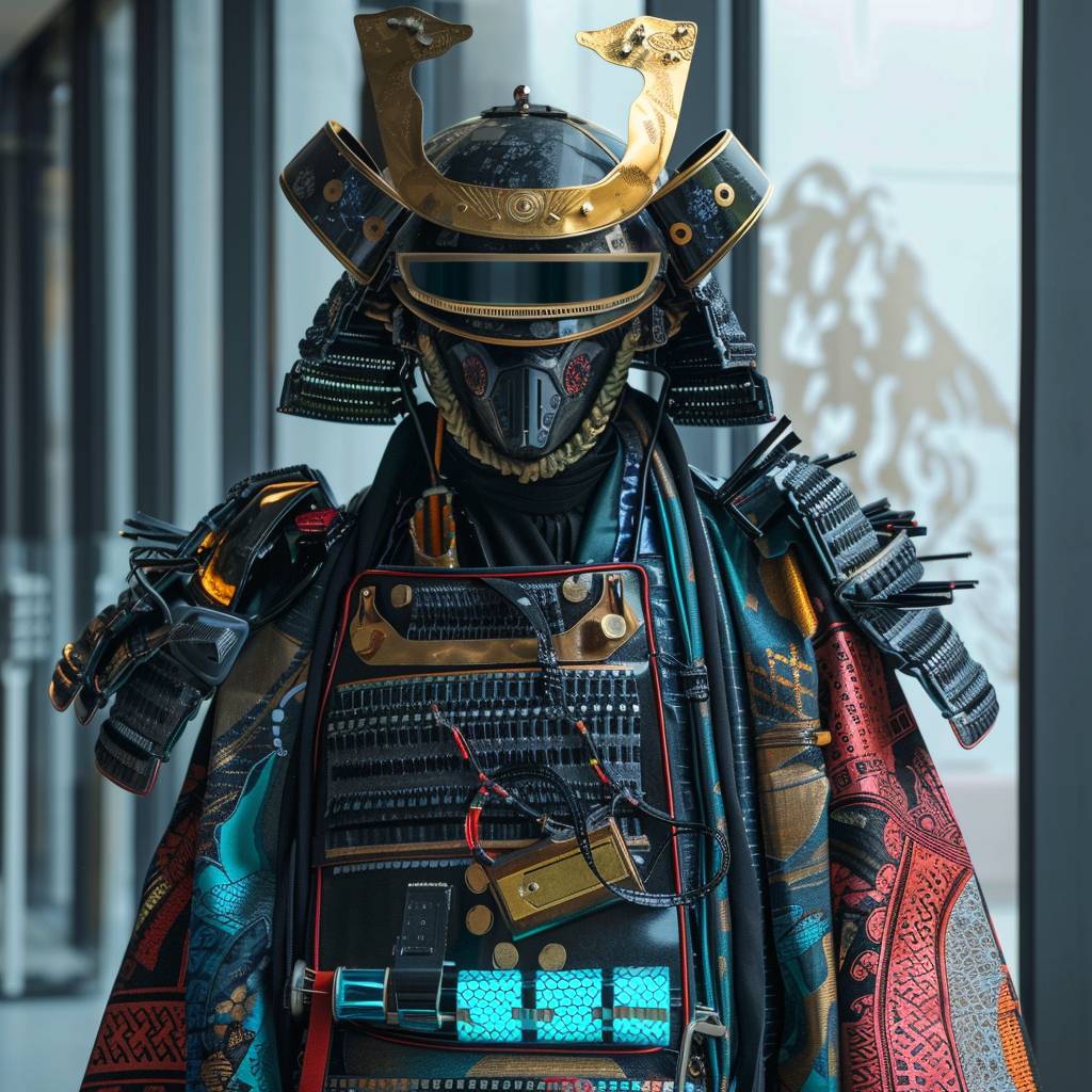 Walter Van Beirendoncor in traditional Japanese costume in cyberpunk style --v 6.0--relax