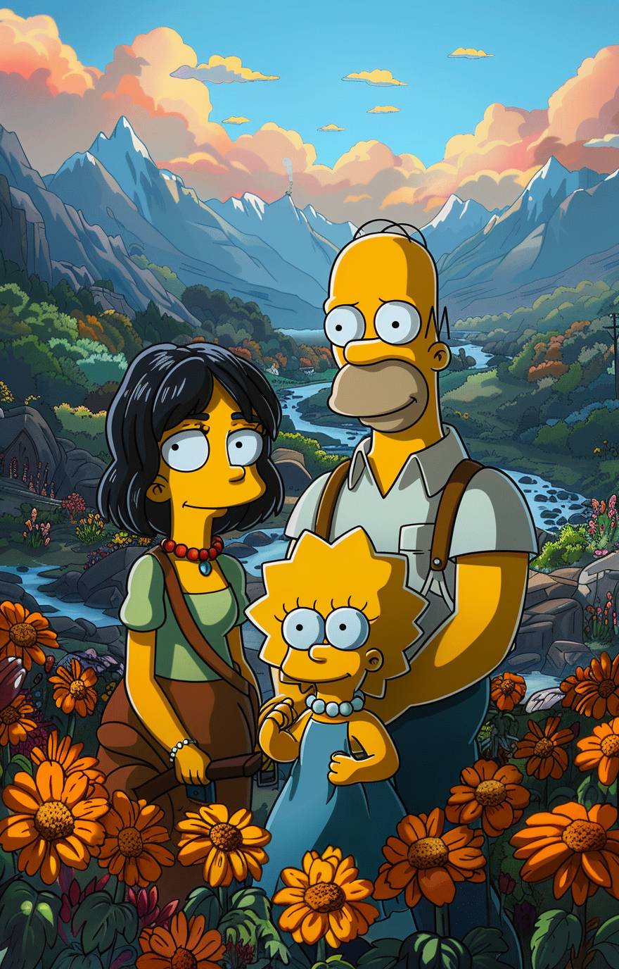 Mark, Jake, Lucy and Rachel from the Simpsons