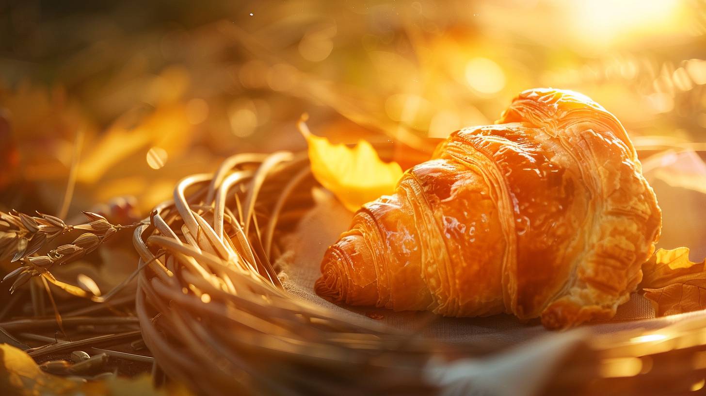 A photograph of a [type of pastry] in warm colors, [context environment], soft and appetizing atmosphere, sun, close-up, Nikon D850 digital SLR --style raw --c 8 --v 6.0 --ar 16:9