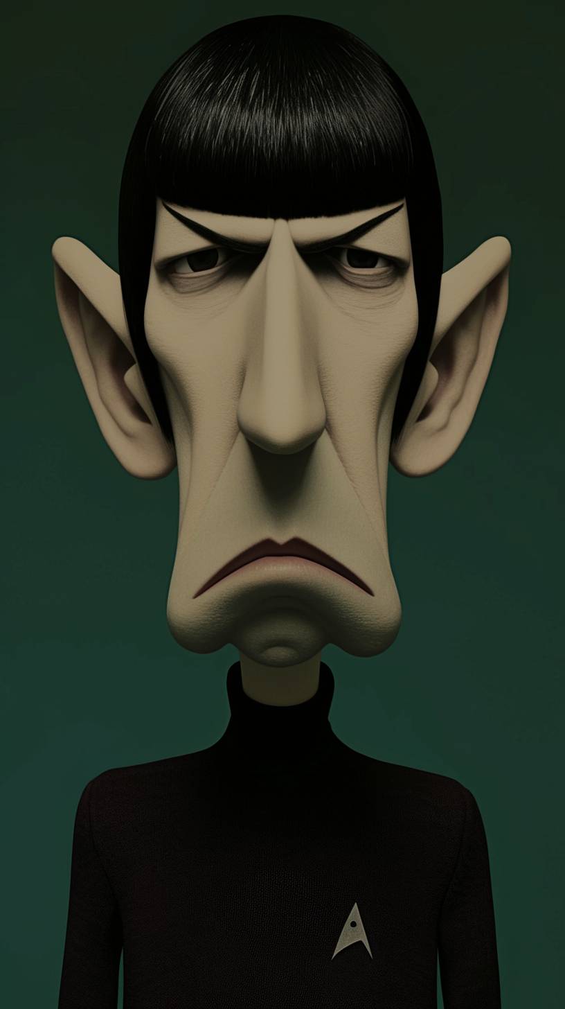 A cartoon of Spock in the style of Jim Woodring