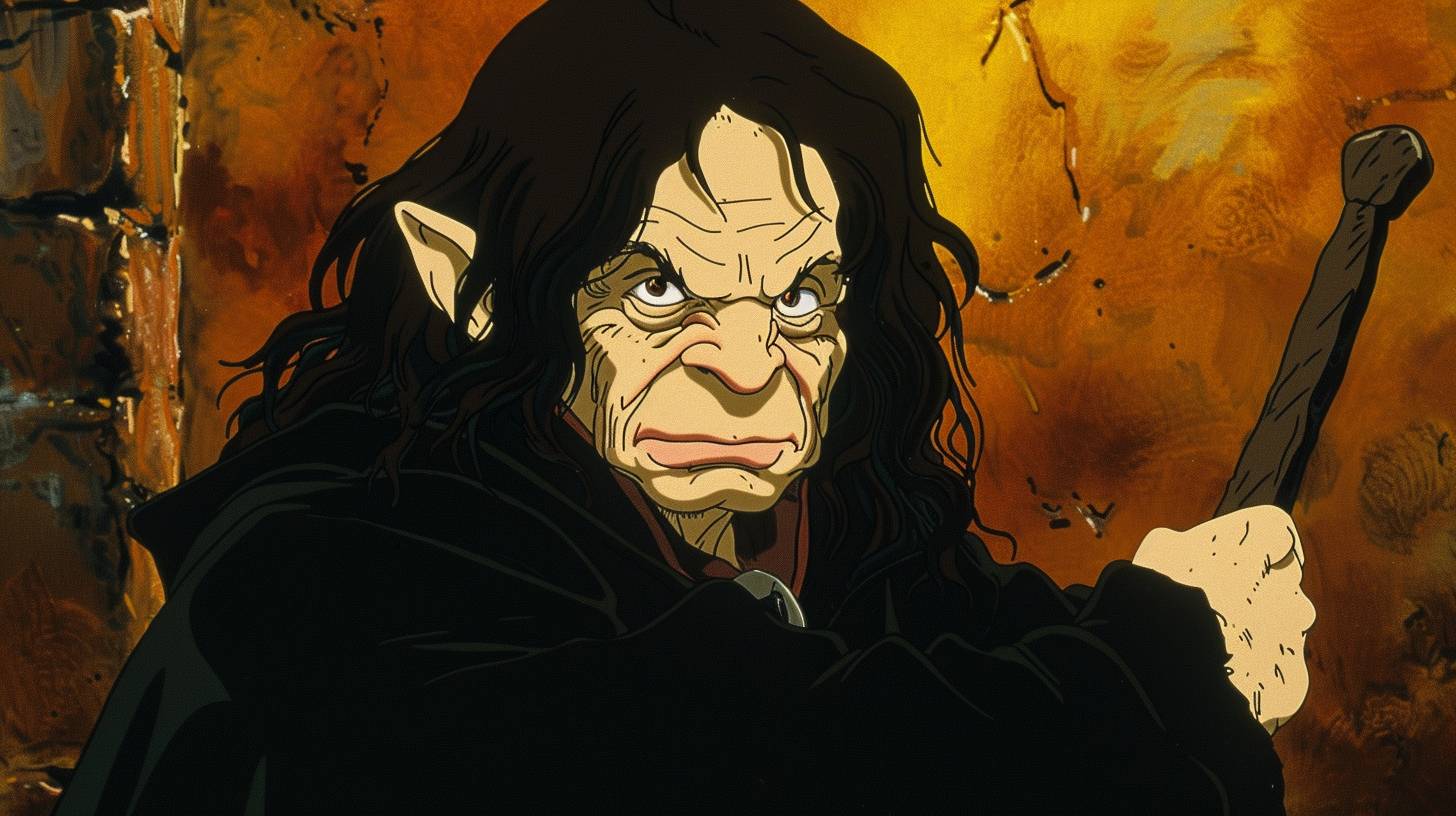 Ozzy Osbourne as a hobbit character in sakuga animation cel