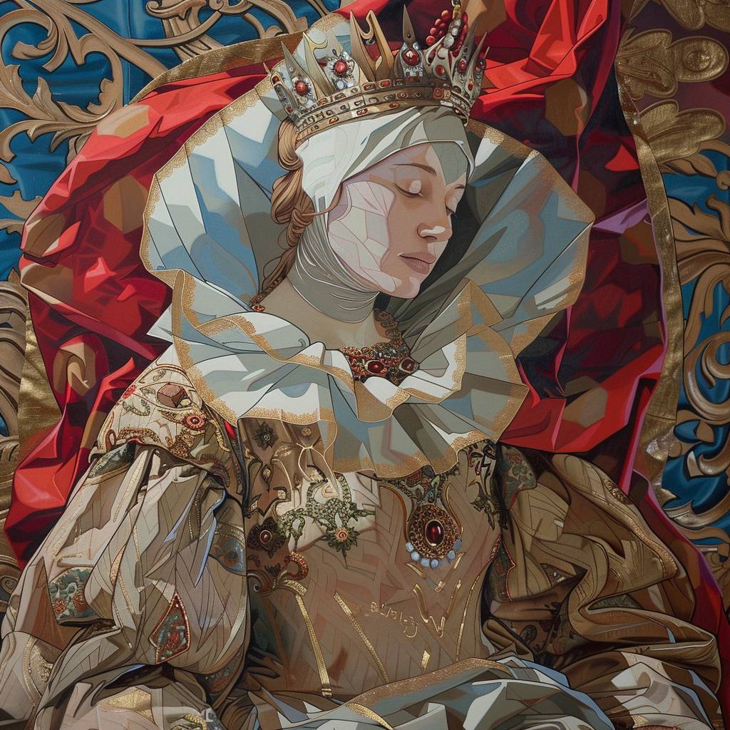 Official portrait of medieval queen by James Jean