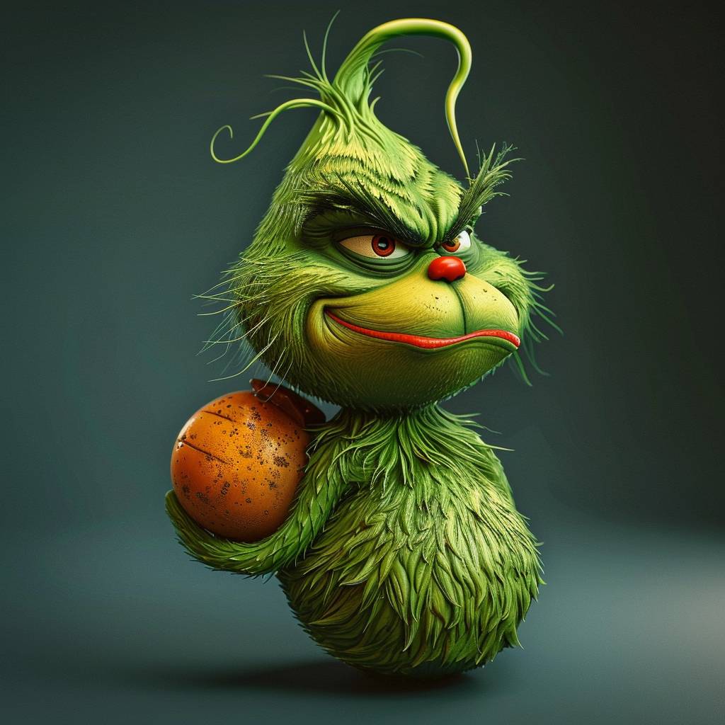 The Grinch, in the style of Mr. Potato Head