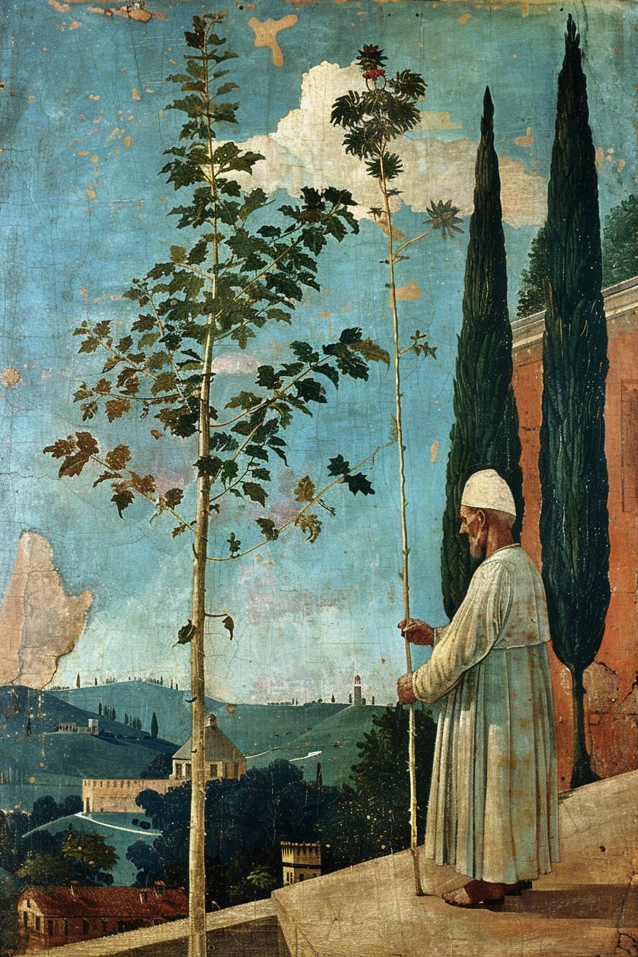 ピエロデッラフランチェスカの絵は植物栽培者を描いています