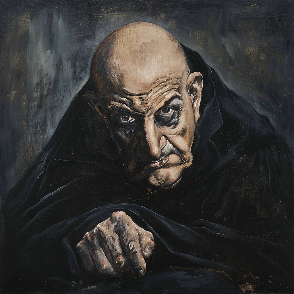 Painting by El Greco depicting Uncle Fester from Addams Family