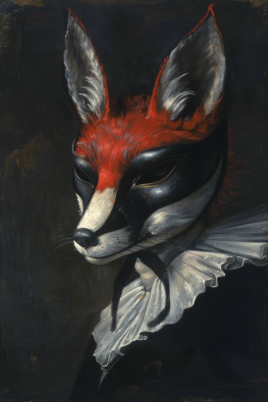 Fox in Zorro mask by Sandro Botticelli